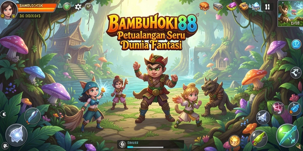 Tampilan gameplay seru dari BAMBUHOKI88 yang penuh petualangan.