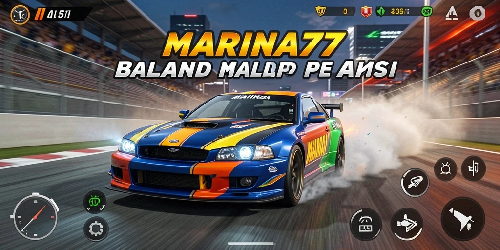 Tampilan grafik menakjubkan dari gameplay balap mobil MARINA77.