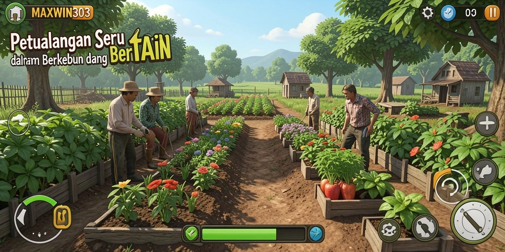 Gameplay seru berkebun di MAXWIN303 dengan berbagai tanaman.